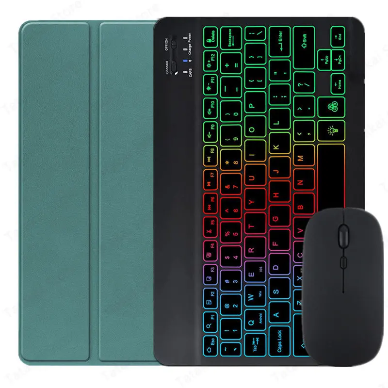 Imagem -05 - Capa de Teclado Retroiluminada Arco-íris para Tablet Google Pixel Estojo Magnético Funda 2023