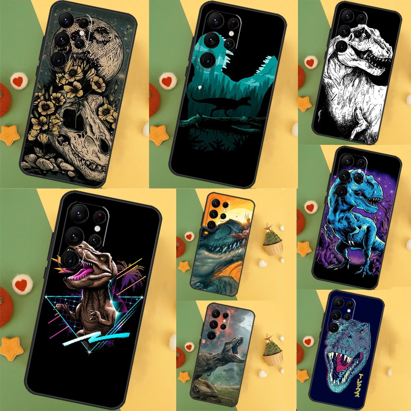 T Rex Dinosaur Tyrannosaurus Case For Samsung Galaxy S24 S23 S22 Ultra S21 S20 FE Note 20 Note 10 S8 S9 S10 Plus Cover