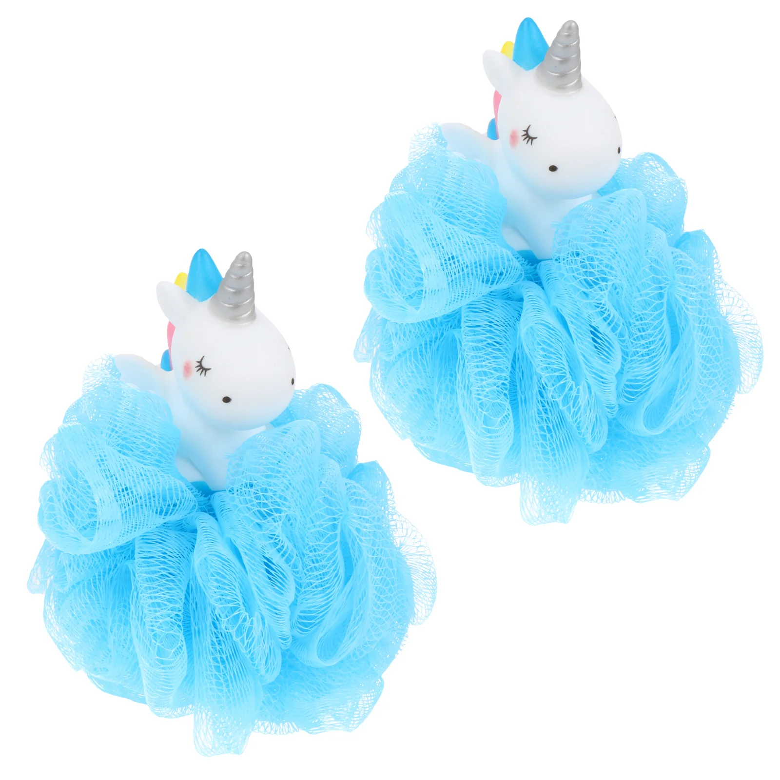 

Unicorn Bath Ball Scrubber Poufs Shower Mesh Toddler Kids Children Cartoon Baby Tub