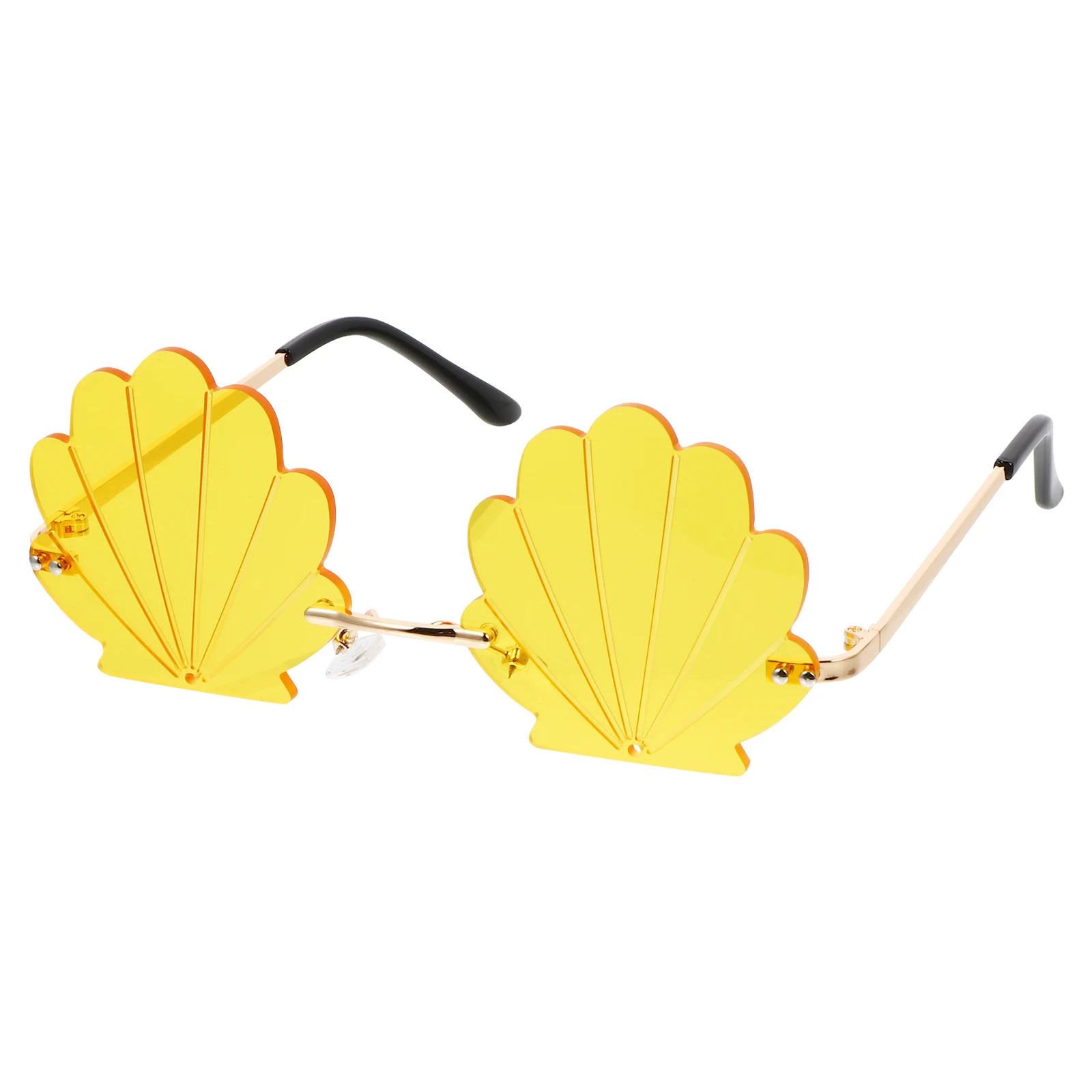 

1pc Shell Pattern Sunglasses Party Photo Props Funny Eyeglasses Yellow Fashion Glasses Decor Reusable Costume Accessory Party