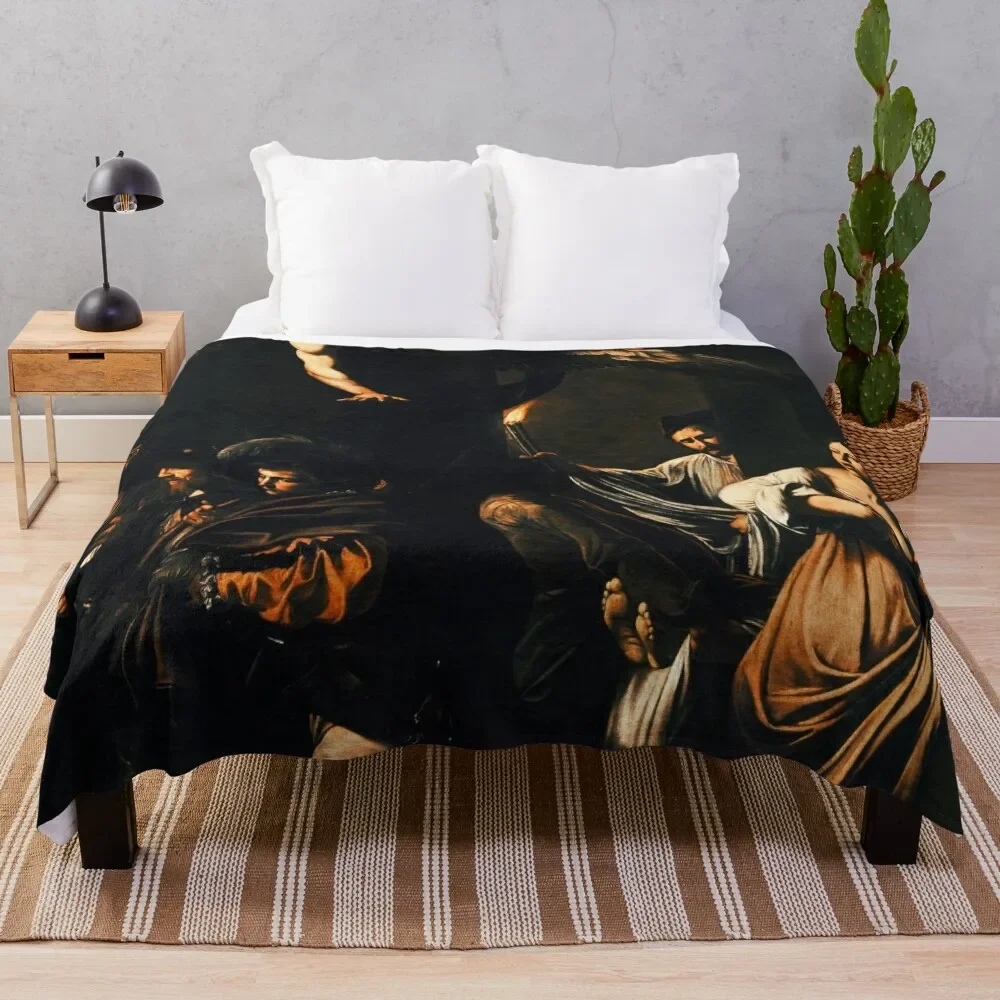 Caravaggio - The Seven Works of Mercy Throw Blanket for winter Plush Decorative Beds Winter beds Blankets