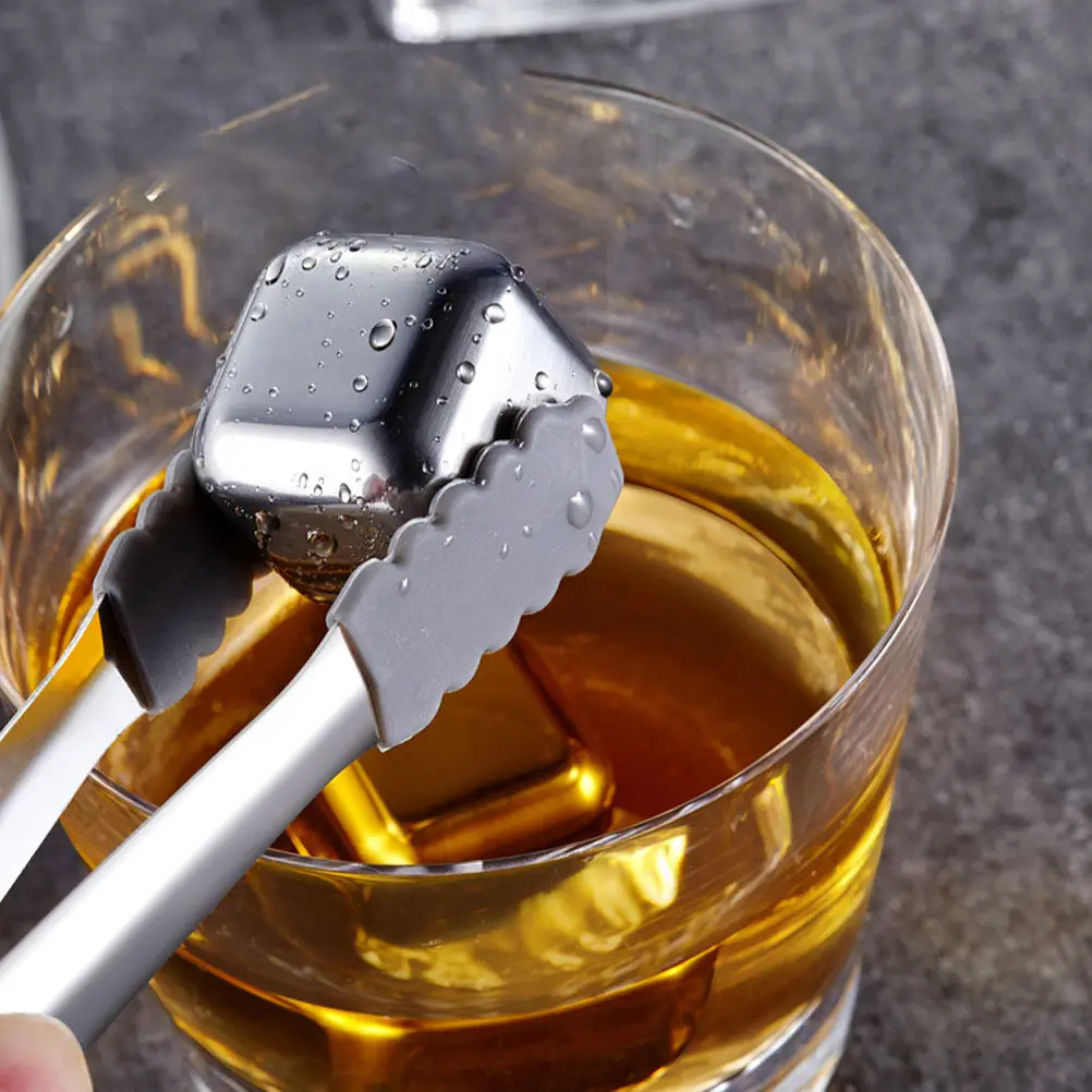 Juego de 1 Cubo de Hielo de Acero Inoxidable, Reutilizable, Sin Sabor, para Enfriar Whisky, Vino, Bourbon y Vodka