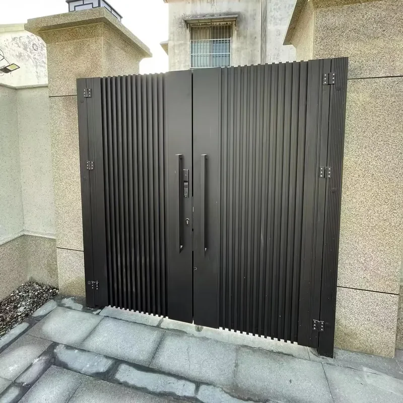 Modern New Design Wrought Iron Gate Aluminum Door Exterior Garden Fence Security Wood Farm Newest Pressure Treated Nature