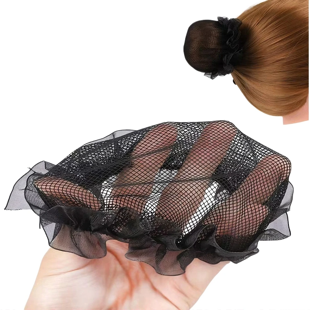2 Pieces Elastic Hairnet women fashion headgear ballet disco hair Snood wig net invisible sports dance hair net hair accessories