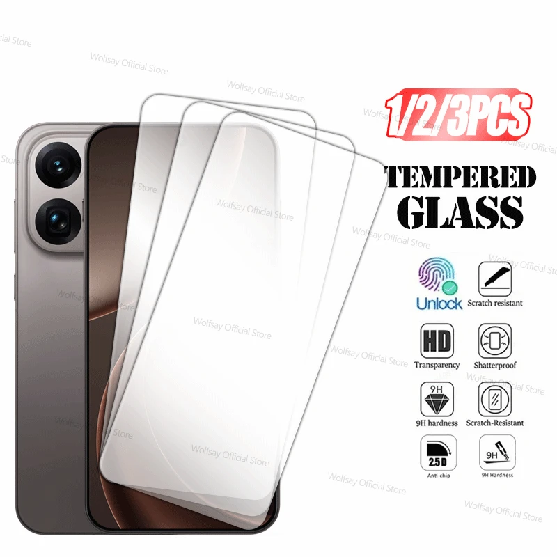 1/2/3 piezas de vidrio templado para oppo Find X9s Pro, Protector de pantalla para oppo Find X9s Pro, película antiarañazos con pegamento completo para teléfono Find X9s Pro
