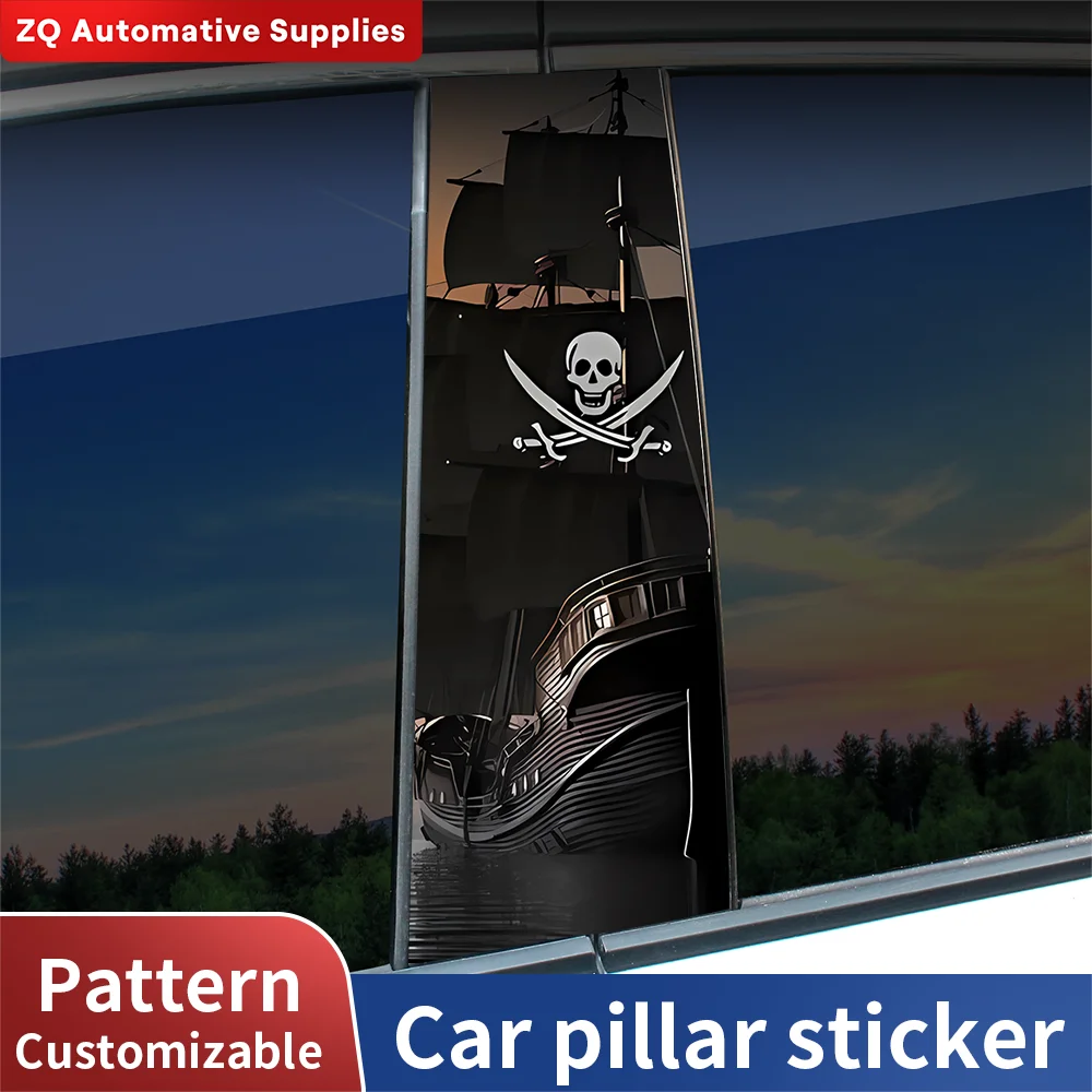

Pirate Ship Car Stickers Auto B-pillar Car Center Column Decor Cover Scratches Waterproof Sunscreen Vinyl Decals Accessories