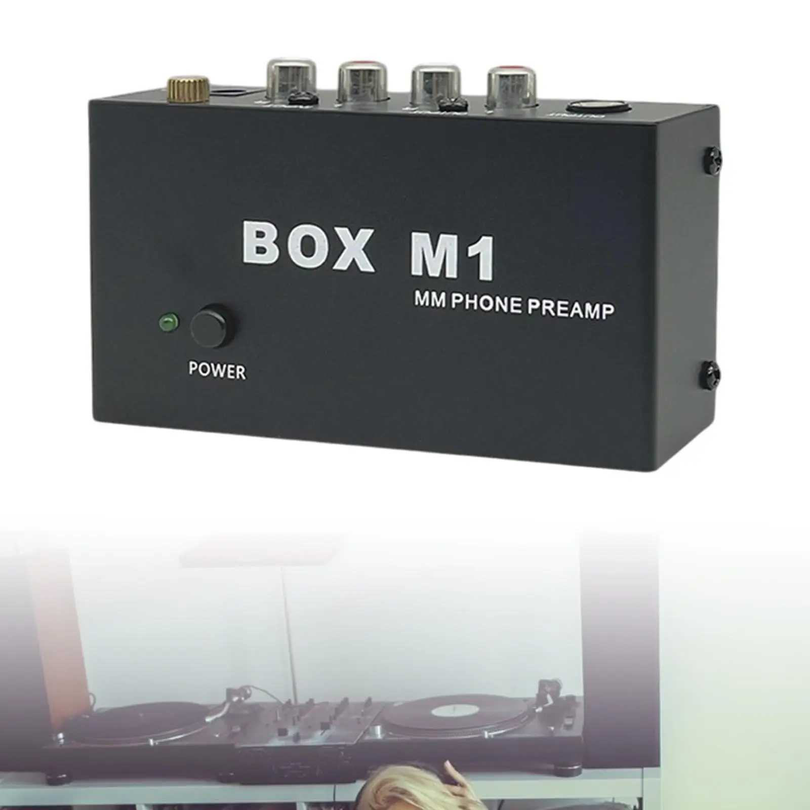 

Box M1 Phono Preamplifier RCA Output Low Noise Operation Record Amplifier for Vinyl Record Players Turntables Stereos DJ Mixers