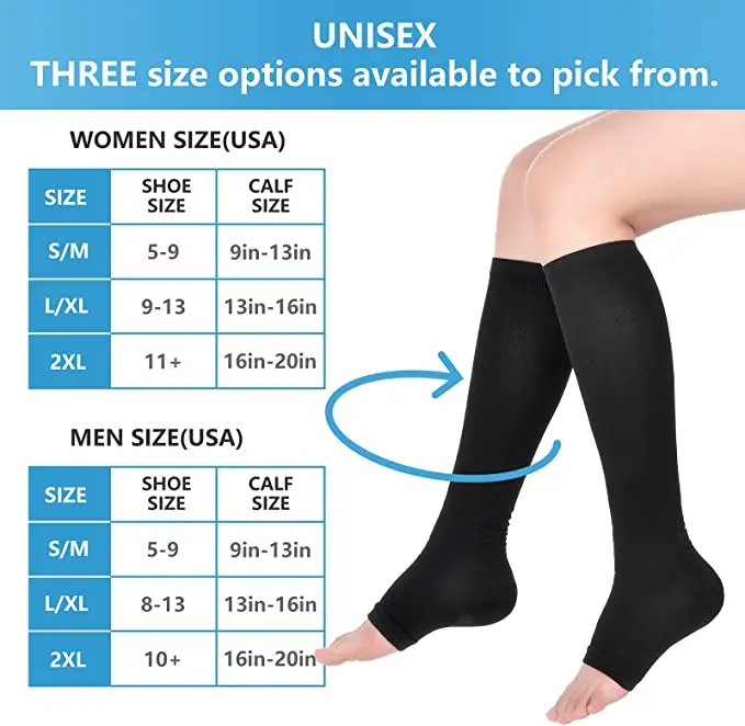 1 Pair Compression Stockings Nurse Prevent Calf Varicose Veins Soreness Pressure Cycling Professional Leg Support Women Socks
