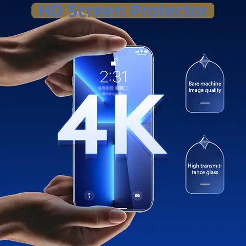 4PCS Tempered Glass for iPhone 14 Pro Max 14 Plus 14Pro Screen Protector for iPhone 13 16 15 12 11 Pro Max 12Mini 13 Mini Glass