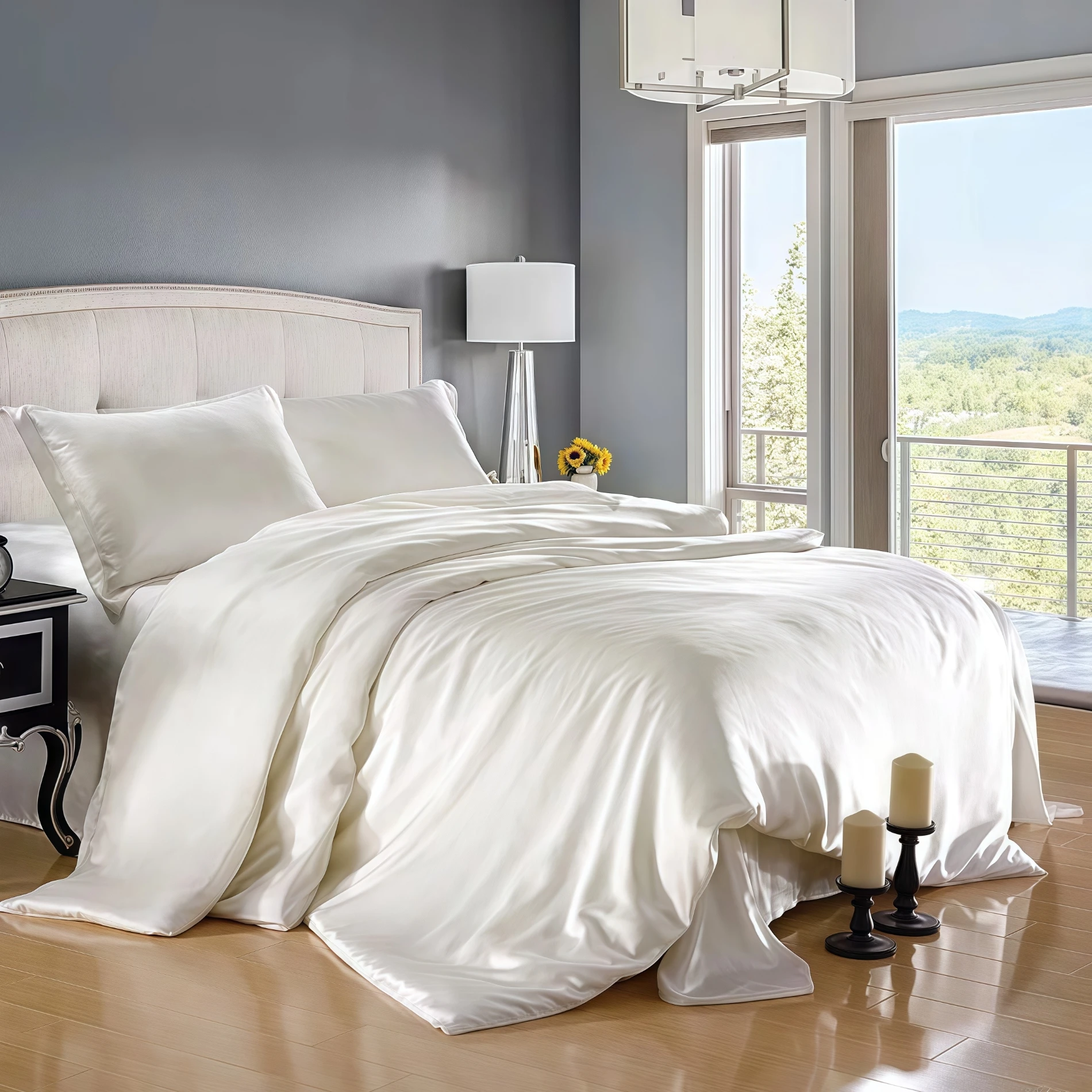

25 Mm Bed Sheets Set, 100% Mulberry Silk , Seamless, Ivory Champagne Colors, Fitted Sheet, Duvet Cover,All Size, Customize