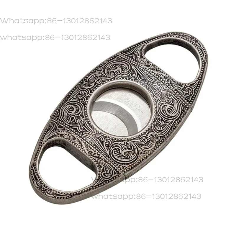 Hot selling metal cigar cutter, bottle opener, stainless steel double-edged large ring, caliber 58, black CT-001