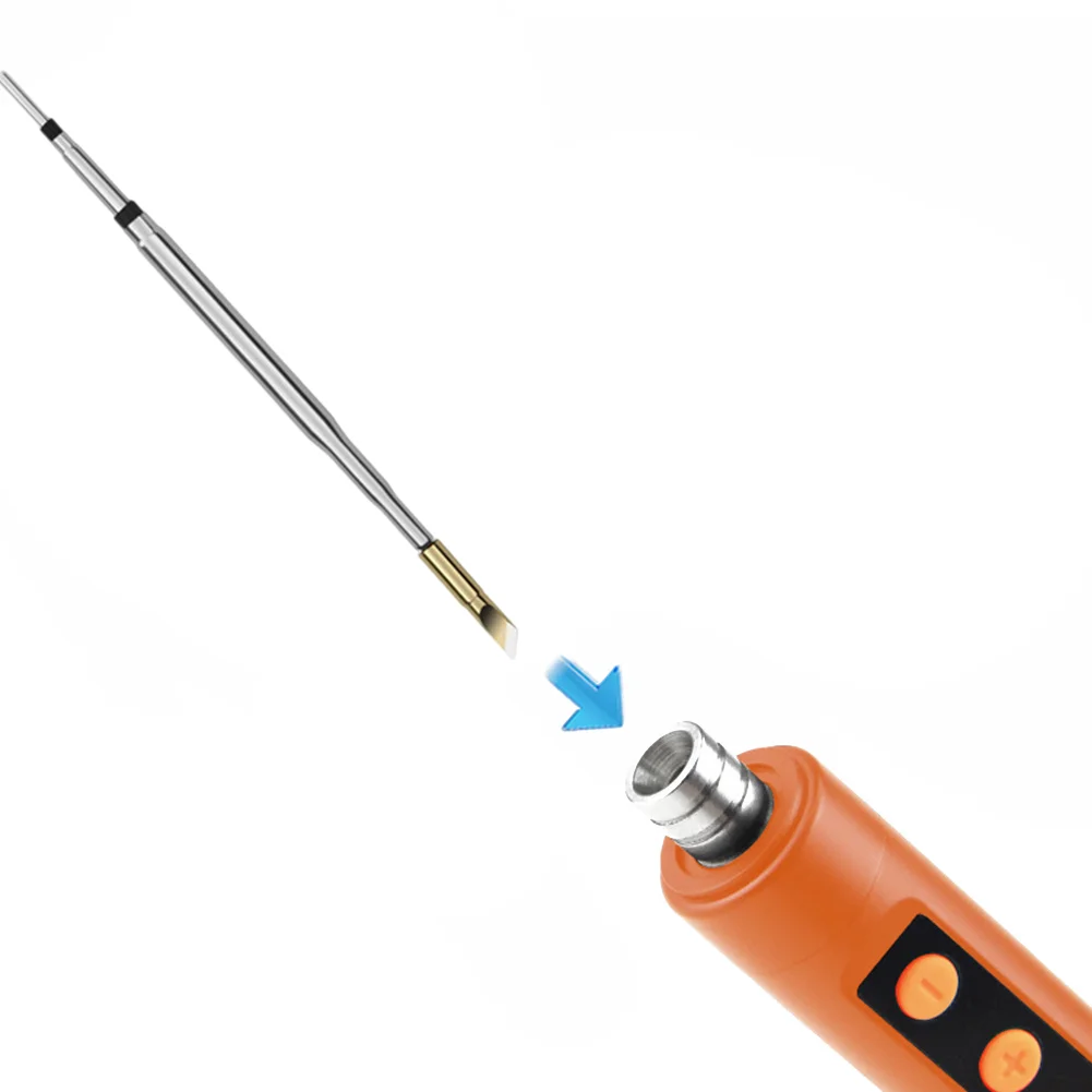 C210 Soldering Tip with Bent Profile 0.3mm Tip Width 82mm Length for Reliable for contact During Manual Soldering Operations