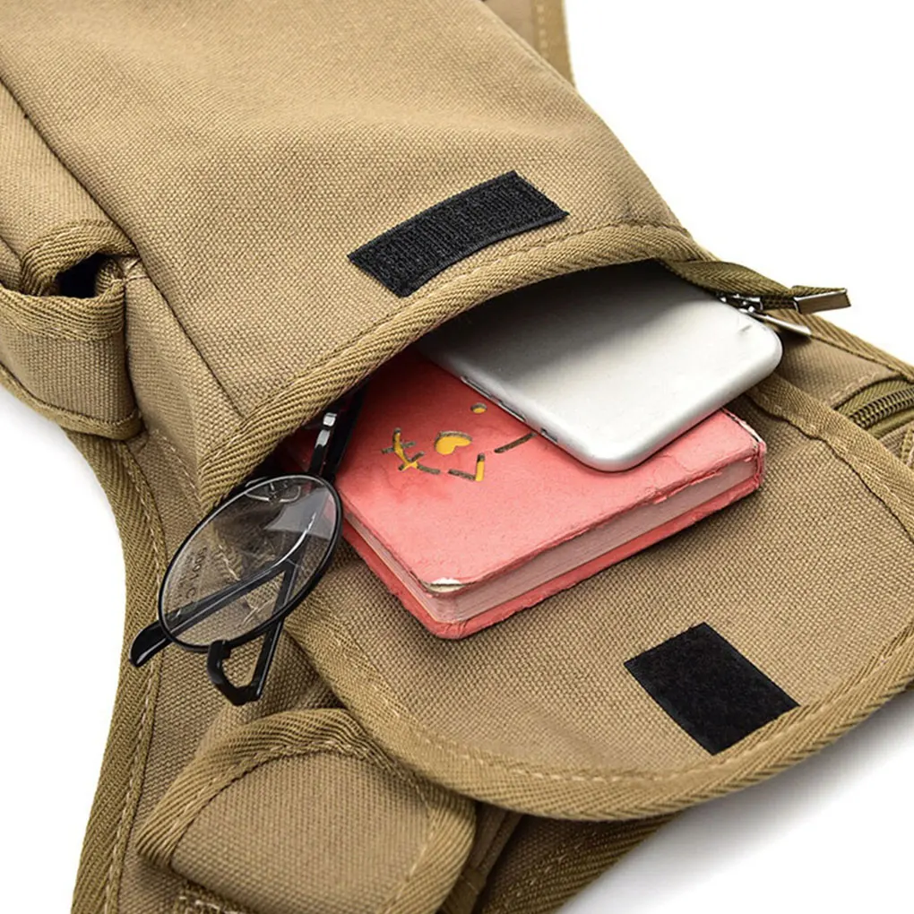 Bolsa de lona para aventuras ao ar livre, resistente e durável, leve e portátil Fanny Pack, cáqui