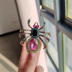 European and American rhinestone spider brooch ladies high-end suit decoration fashion personality insect brooch pin accessories