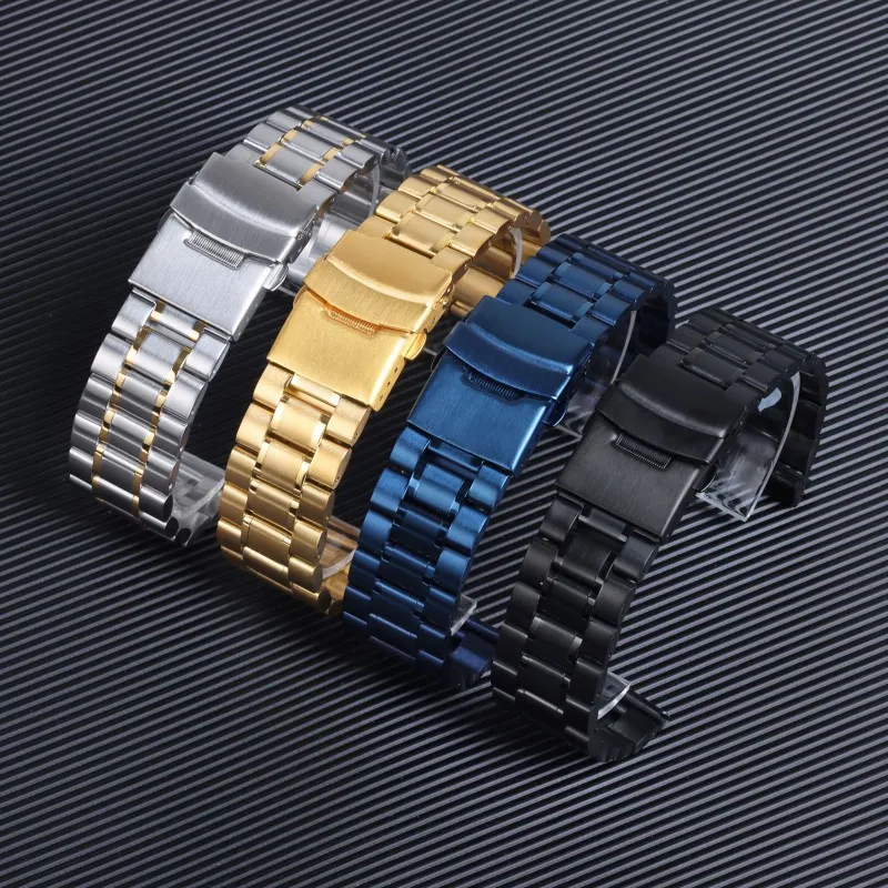 

High Quality Solid Stainless Steel Watch Strap Replacement for 18mm 20mm 22mm 24mm Universal Metal Folding Buckle Watch Band