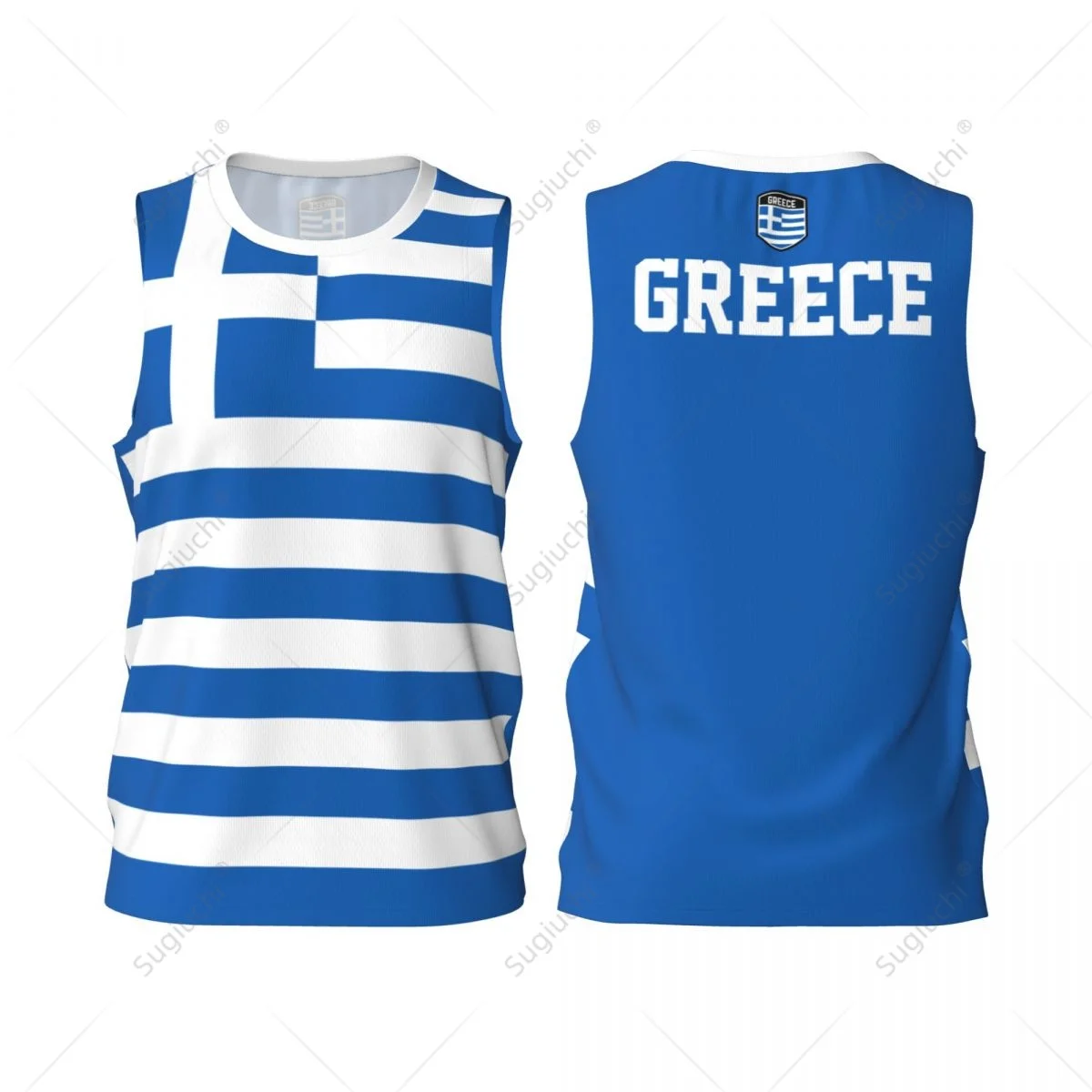 Greece Flag Greek Men Basketball Sports Running Fitness Multifunction Sleeveless tshirt Exclusive Custom Name Nunber