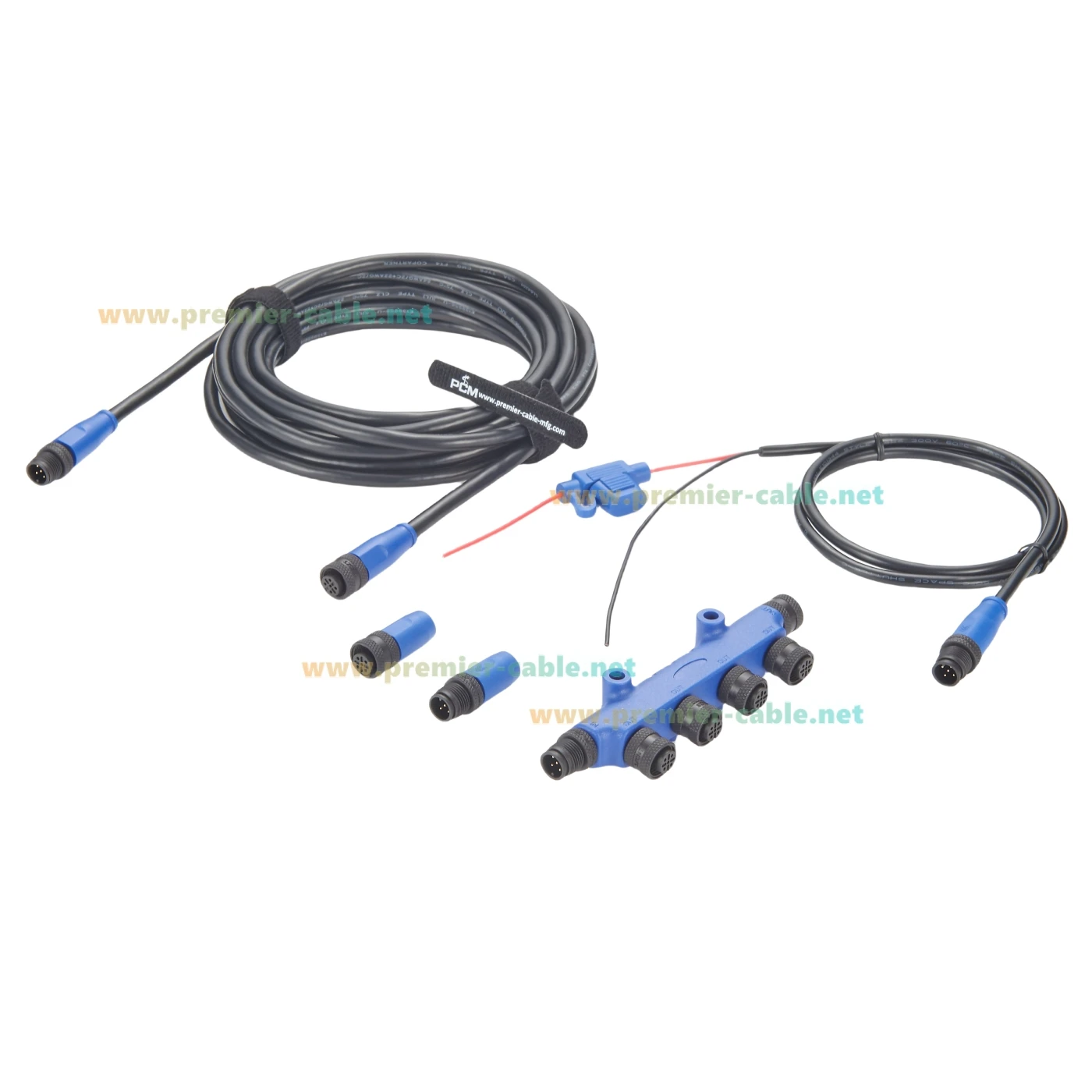 NMEA 2000 N2K Starter Kit Marine Grade Backbone Drop Cable 4 Port Tees Terminators Power Cable for Lowrance Simrad B&G Navico