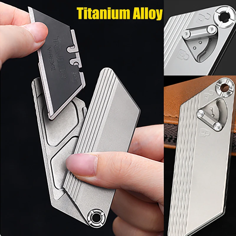 Original TC4 Titanium Utility Knife Replaceable SK5 Blade Simple Portable Gadget Open With One Hand Outdoor Camping Hunting EDC