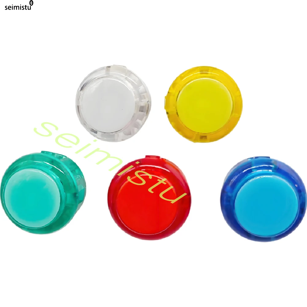 5 V LED-beleuchteter Arcade-Licht-Druckknopf, 30 mm/24 mm, durchsichtiger Kunststoff, münzbetriebener Joystick, Spielknopf für DIY-Arcade-Maschine – Detail 8