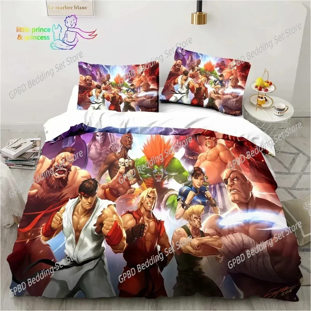 Street Fighter Printed Bedding Set For Bedroom Soft Modern Bedspreads Comefortable Kids Duvet Cover Quilt Cover And Pillowcase