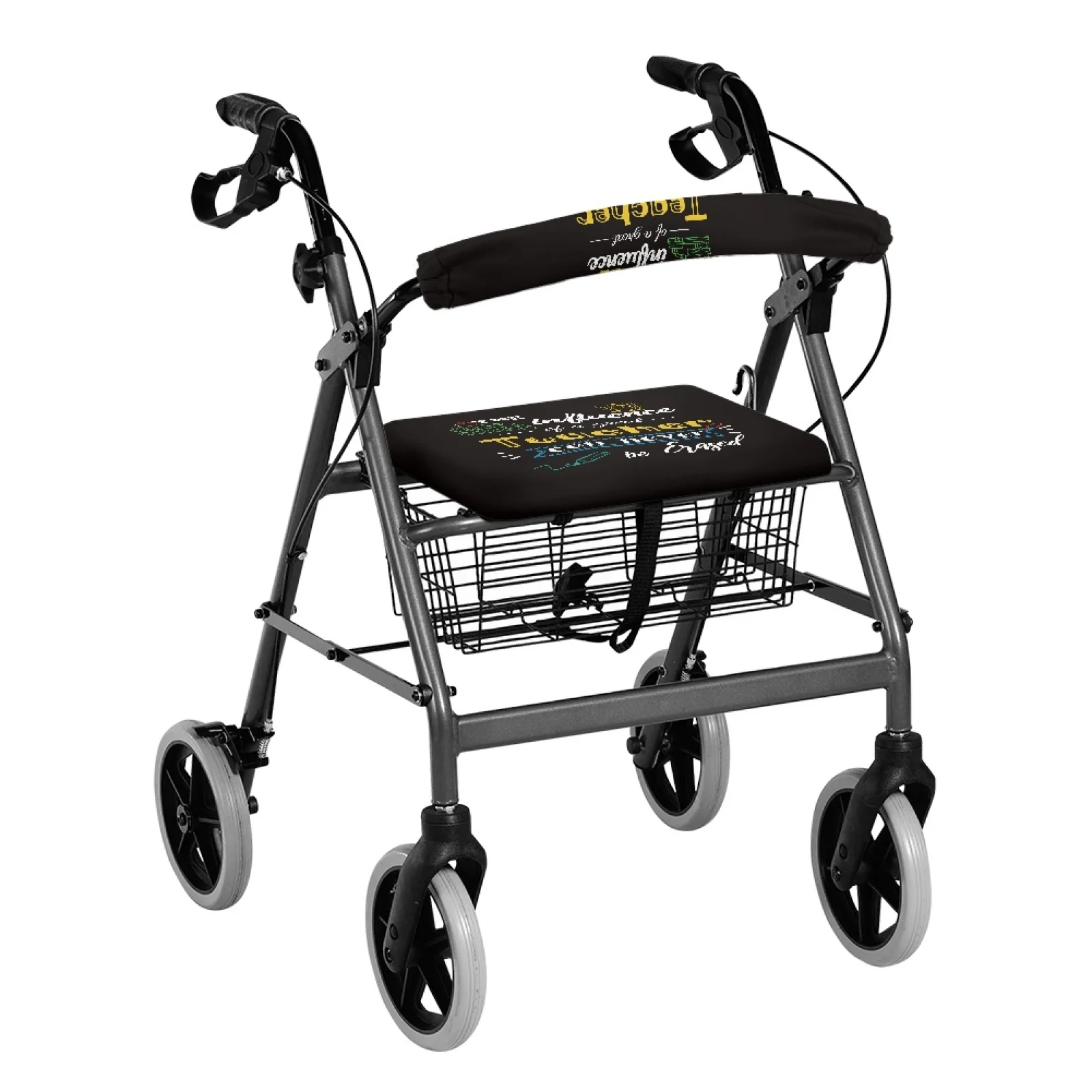 Coloranimal Teacher Quote 2PCS Rollator Walker Seat and Back Walker Seat Cushion for Elderly Adults Indoor