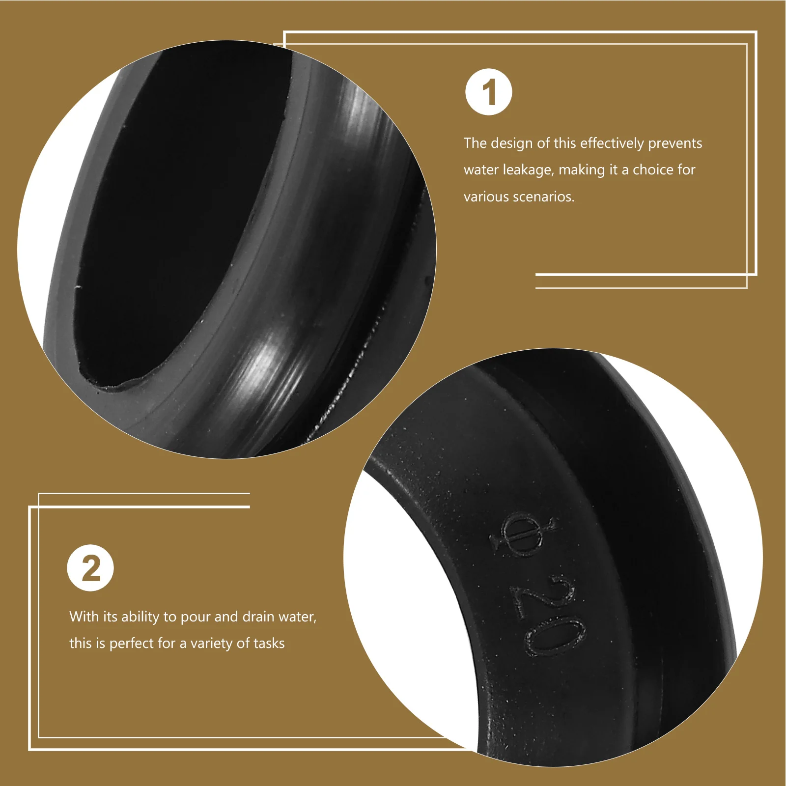 

20Pcs Rubber Bucket Seal Leak Proof Tank Sealing Adapter Seal Ring for Water Pouring Draining Household Outdoor Bucket Supplies