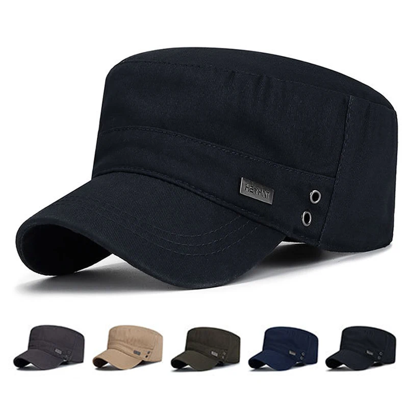 

Unisex Vintage Washed Cotton Flat Top Hat Adjustable Snapback Hats Men Women Baseball Cap Outdoor Casual Sun Protective Hat