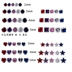 10Pcs 2-5mm Star Zirconia Replacement Piercing Ball Outernal Threaded Lip Eyebrow Ball 16G/14 Gauge Piercing Ball Jewelry