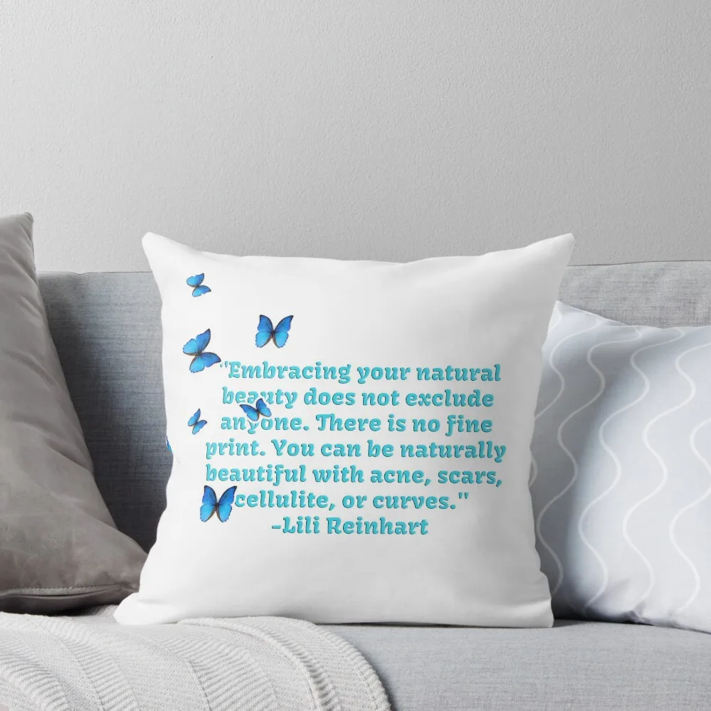 Lili Reinhart Beauty Quote Throw Pillow Throw Pillow Covers Covers For Sofas Pillowcase