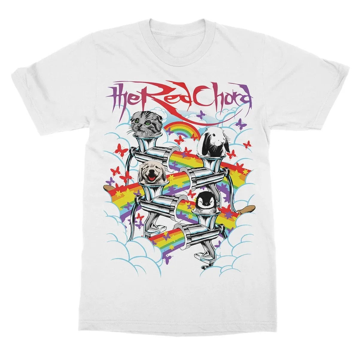 The Red Chord Prey for Eyes Album Cover Print T Shirt, Dark Surreal Artwork of Mysterious Figure with Worm Creature Graphic