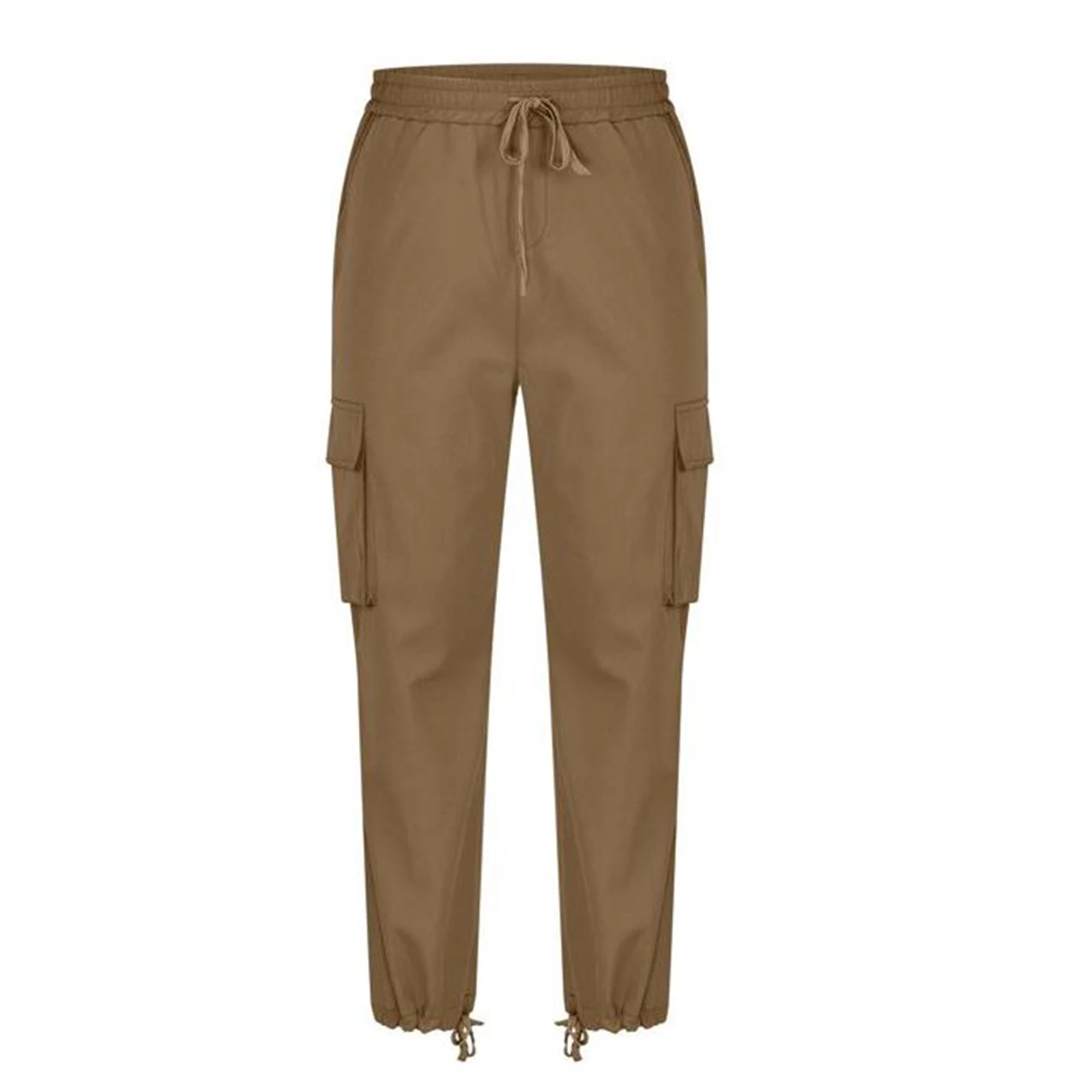 Pantaloni cargo da uomo con tasche Pantaloni sportivi da jogging elastici larghi tinta unita Pantaloni casual Streetwear