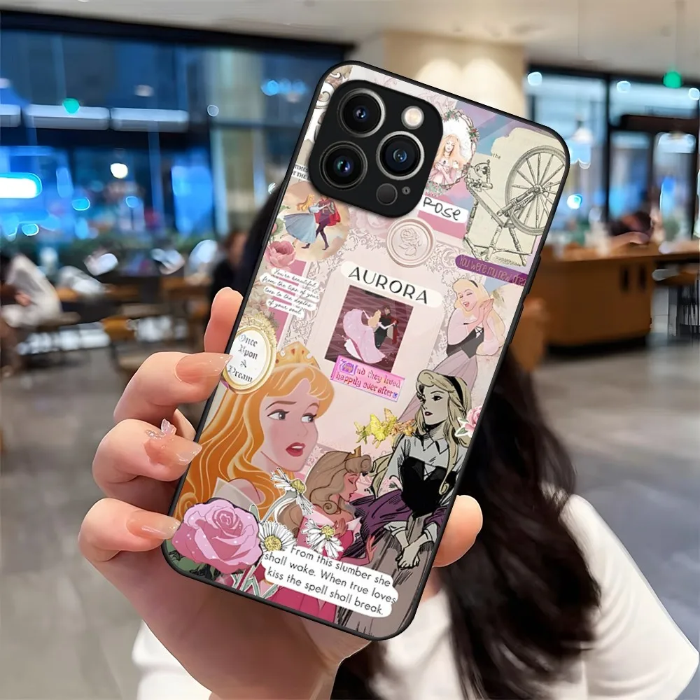 Princess Aurora Phone Case For iPhone 13 15 14 12 11 Pro XS Max Plus Mini X XR 8 7 6s SE2020 Tempered Glass Coque image 5