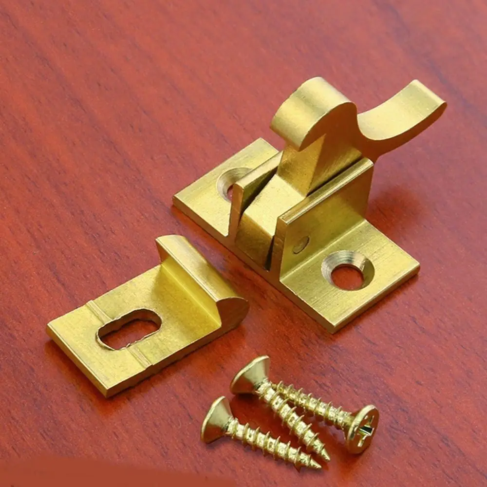 1 Set Bird Latch Lock Door Elbow Buckle Brass Door Catch Retro Automatic Window Hooks Low Noise Latch Lock Home Cabinet Window