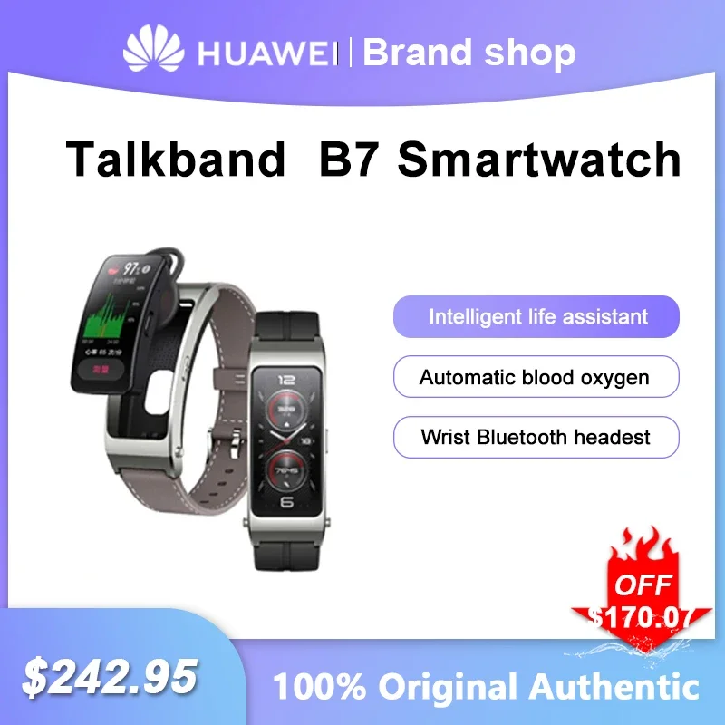 

2023 New Original Huawei Smart Talkband B7 Automatic Blood Oxygen Detection Health Intelligent Heart Rate Monitoring