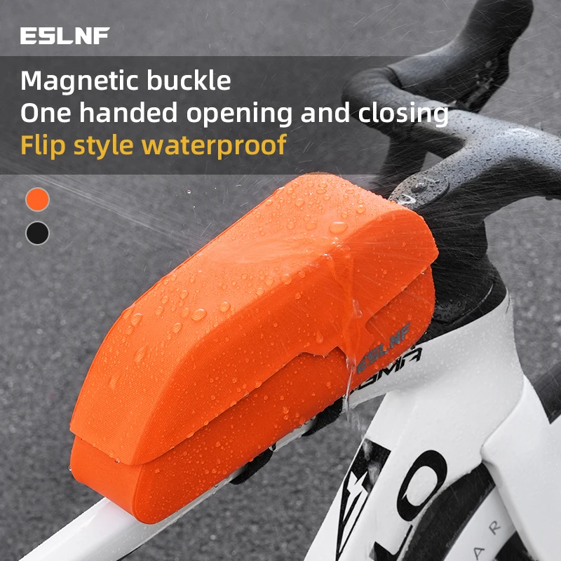 

ESLNF Bike Bags Water Repellent Front Top Frame Tube Bag Large Capacity Bicycle Magnetic Flip Cover Top Tube Bag