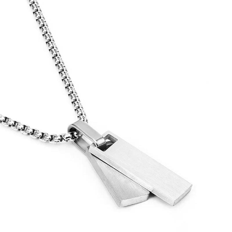 Trendy Stainless Steel Two-Tone Dog Tag Necklace Minimalist Double Pendant Sweater Chain Neck Jewelry for Men Women Casual Gift