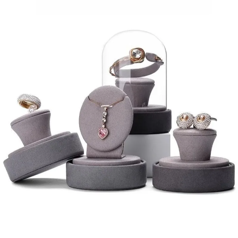 Counter Jewellery Display Stand Transparent Jewelry Rack Dustproof Pendant Earrings Organizer Holder Ring Bracelet Shelf Prop - view 3