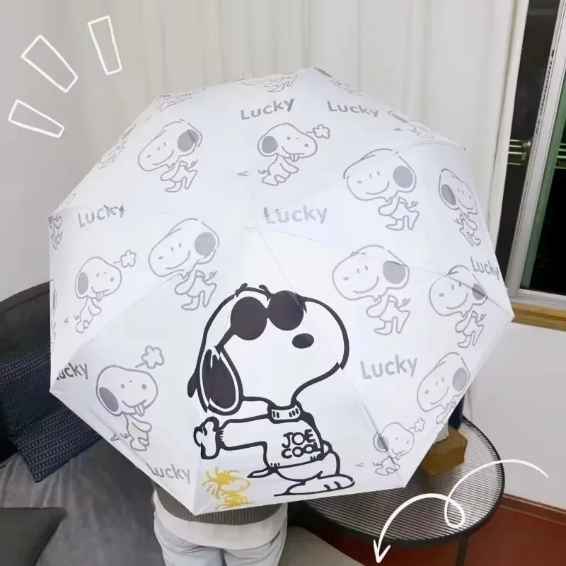 Disney Snoopy simpatico cartone animato ombrello protezione solare protezione solare parasole pieghevole UV regalo di compleanno per donna giorno di