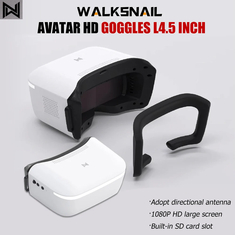 

Walksnail Avatar HD очки L 1920x1080 4,5 дюйма расстояние 4 км отслеживание головы FPV одноэкранные очки для радиоуправляемого автомобиля FPV дрона