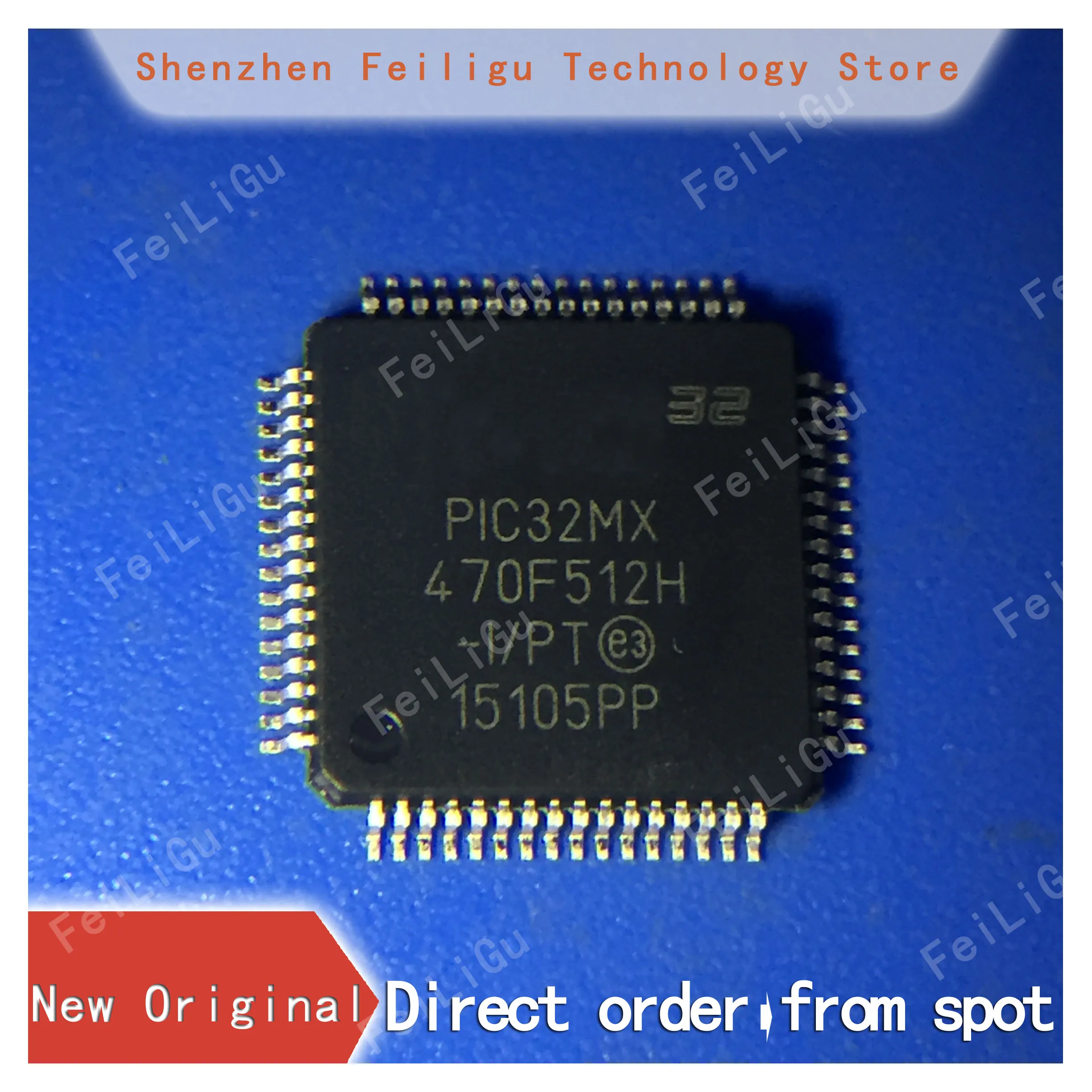

1/10/30Pieces 100% New original PIC32MX470F512H-I/PT PIC32MX470F512H package:TQFP64 32-bit microcontroller MCU/MPU/SOC chip