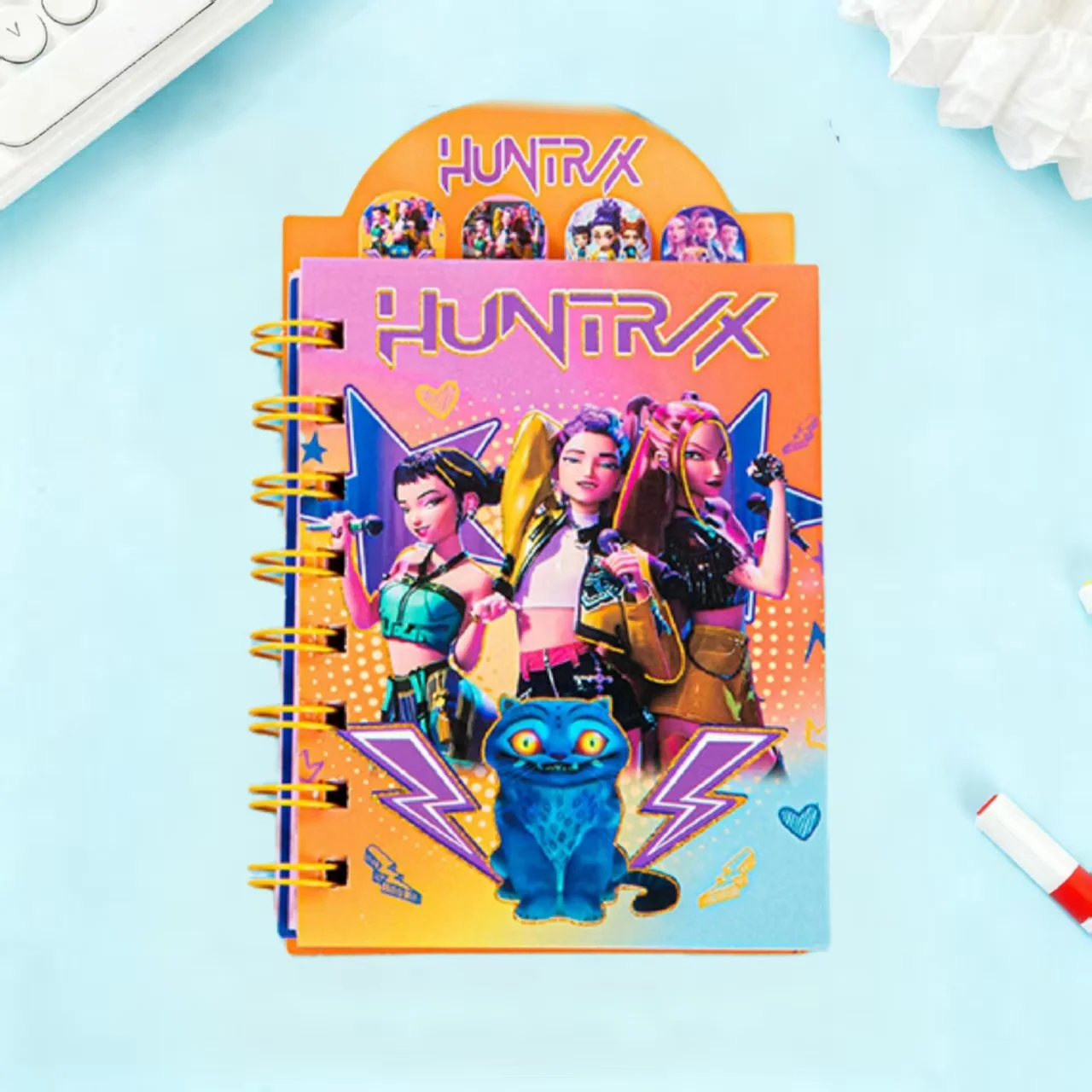 A6 KPop شيطان الصيادين لفائف أجهزة الكمبيوتر المحمولة للطلاب أنيمي الكرتون Kawaii مجلة دفتر بنين بنات موضة سجل دفتر الهدايا