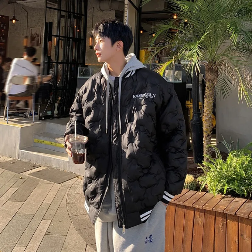 

Легкая утепленная куртка-бомбер для мужчин: модная, свободная, на флисовой подкладке, утолщенная, теплая, морозостойкая, молодежная верхняя одежда