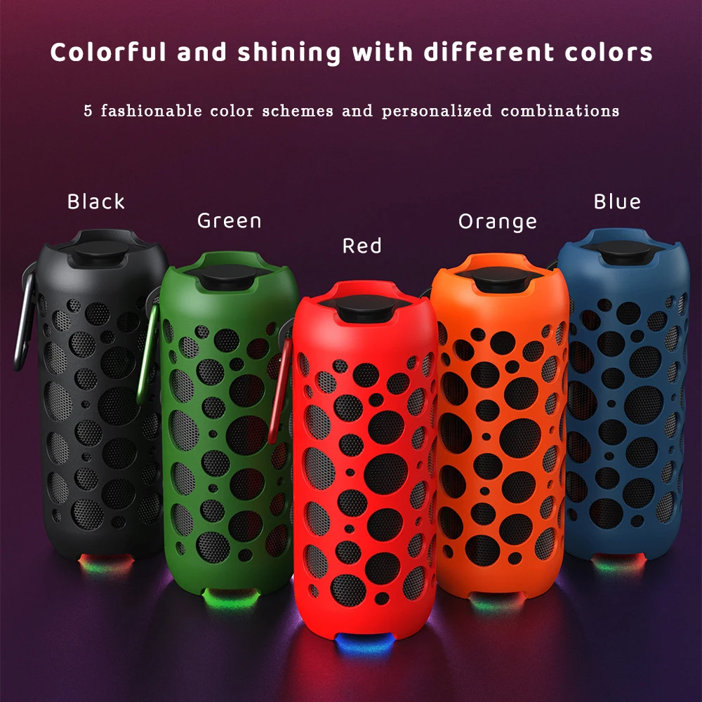 Outdoor audio 5.1 intelligent Bluetooth speaker with LED melody light, portable waterproof subwoofer sports Bluetooth earphones 