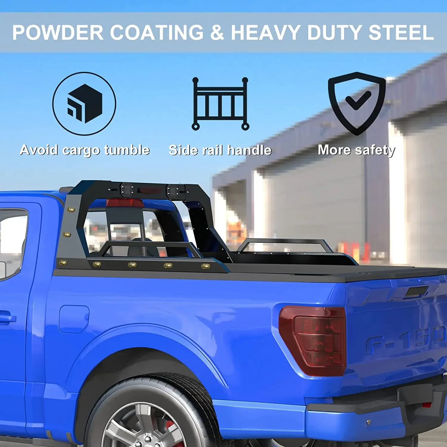 โรลบาร์แบบปรับได้ 4x4 สำหรับรถกระบะขนาดใหญ่ F150/Ram/Silverado/Sierra/Tacoma