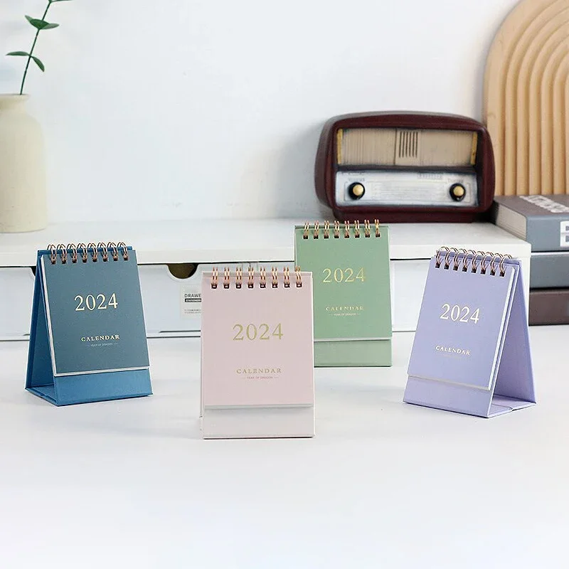 2024 Mini Cute Desk Calendar Kawaii Desktop Decor Creative Calendar Daily Scheduler Planner Yearly Agenda Organizer Office Gift