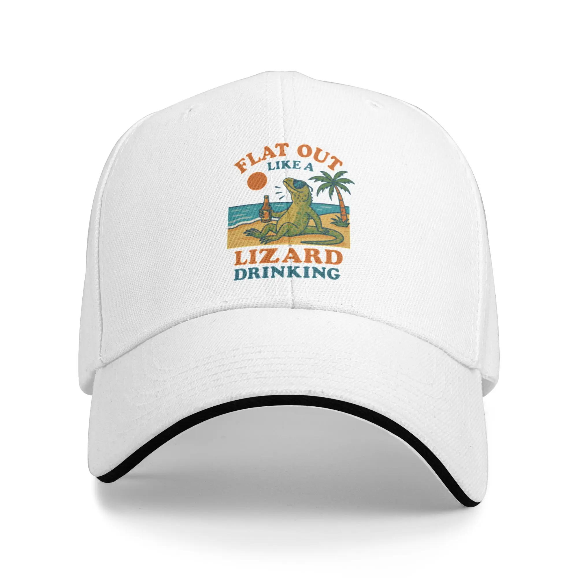 Flat Out Like a Lizard Drinking   Aussie Beach Humor Design Gift For Children Men Women A Baseball Cap Hat