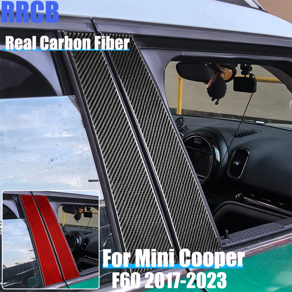 

Real Carbon Fiber Car Accessories B-pillar Panel Decorative Trim Soft Cover Sticker For MINI F60 Countryman/Cooper 2017-2023