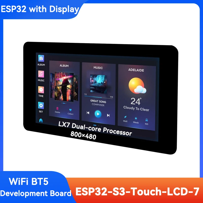 ESP32-S3 7 Inch Capacitive Touch Display Development Board 800×480 Xtensa LX7 Dual-core Processor 8M Flash WiFi BT5 for ESP32