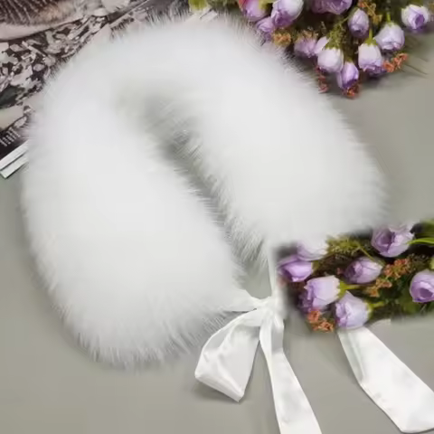 Raccoon Fur Collar Women Winter Coat Hood Decor Furry Fur Collar Fashion Warm Coat Shawl Natural Raccoon Fur Scarf Neck Warmer