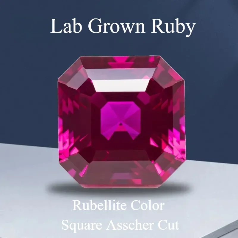 

НОВЫЙ Top Lab Grown Рубин Рубелит Квадратная огранка Asscher Cut VVS1 Подвески из драгоценных камней DIY для изготовления ювелирных изделий Материалы на выбор AGL Certifi